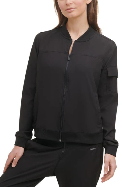 Dkny Sport Women's Zip-front Cargo Jacket In Black