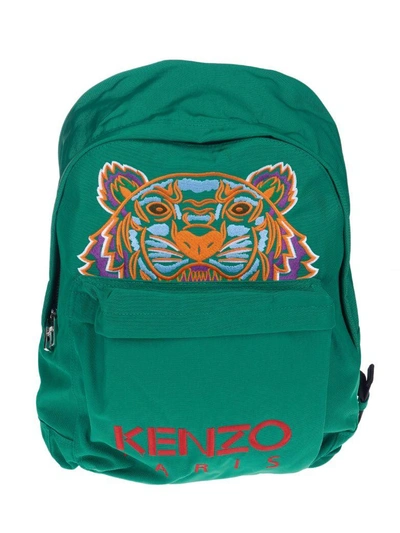 Kenzo Large Tiger Backpack In Verde