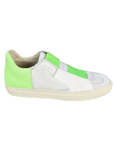 Maison Margiela Contrast Strap Sneakers In White/green