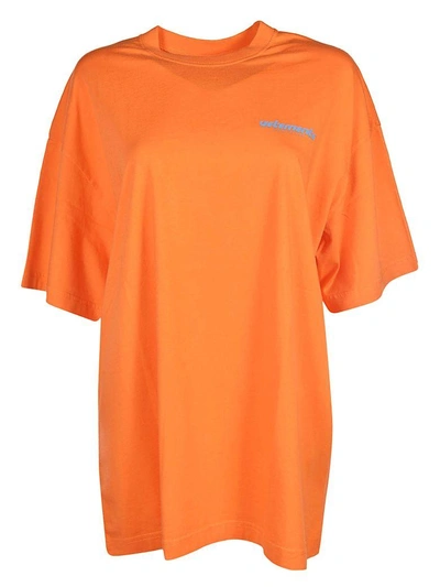 Vetements Fiberoptic Orange Cotton T-shirt In Yellow & Orange