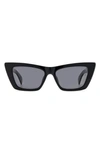 Rag & Bone 53mm Polarized Cat Eye Sunglasses In Black/gray Polarized