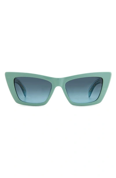 Rag & Bone 53mm Cat Eye Sunglasses In Green/ Grey Shaded Green