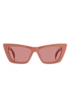 Rag & Bone 53mm Cat Eye Sunglasses In Pink/ Burgundy