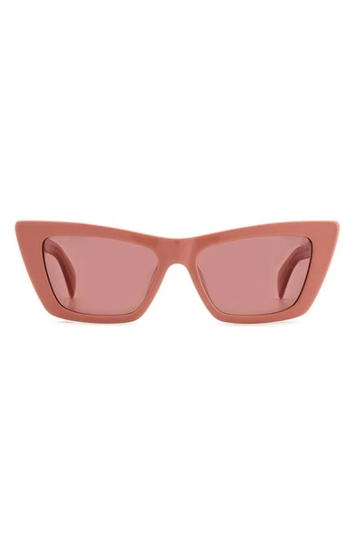 Rag & Bone 53mm Cat Eye Sunglasses In Pink/ Burgundy