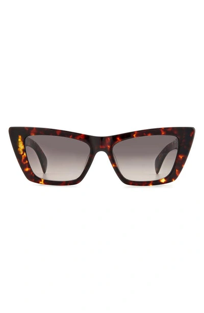 Rag & Bone 53mm Cat Eye Sunglasses In Havana/ Brown Gradient