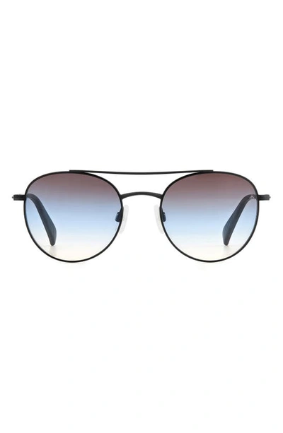 Rag & Bone 51mm Round Sunglasses In Black/brown Gradient
