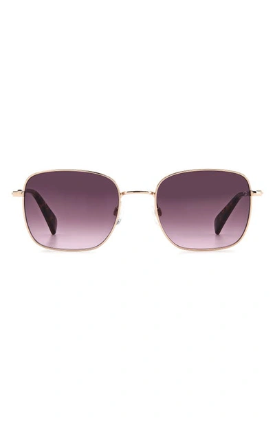 Rag & Bone 52mm Gradient Square Sunglasses In Red Gold/ Grey Shaded Pink