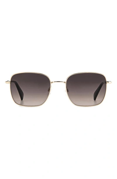 Rag & Bone 52mm Gradient Square Sunglasses In Gold/ Brown Gradient