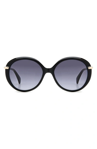Rag & Bone 56mm Gradient Round Sunglasses In Black/gray Gradient