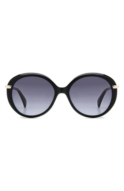 Rag & Bone 56mm Gradient Round Sunglasses In Black/grey Shaded