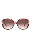 Rag & Bone 56mm Gradient Round Sunglasses In Pink Horn/ Brown Gradient