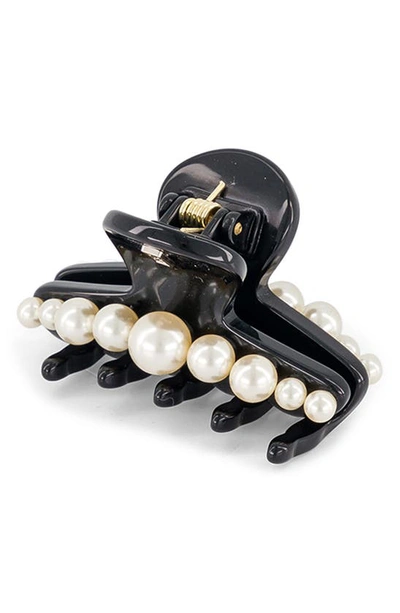 Alexandre De Paris Imitation Pearl Claw Clip In Black