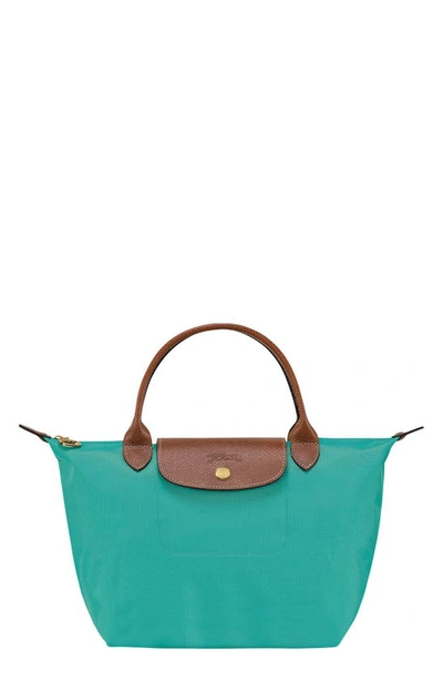 Longchamp Small Le Pliage Top Handle Bag In Turquoise