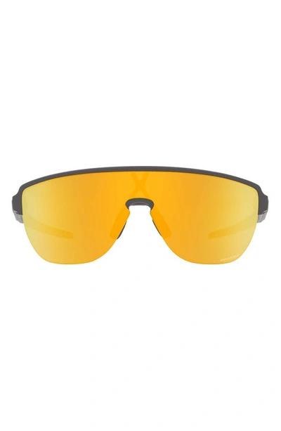 Oakley Corridor 142mm Semi Rimless Prizm™ Polarized Shield Sunglasses In Grey Jeans