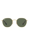 Ray Ban Ray-ban Kids' Rob Junior 48mm Round Sunglasses In Gold Flash