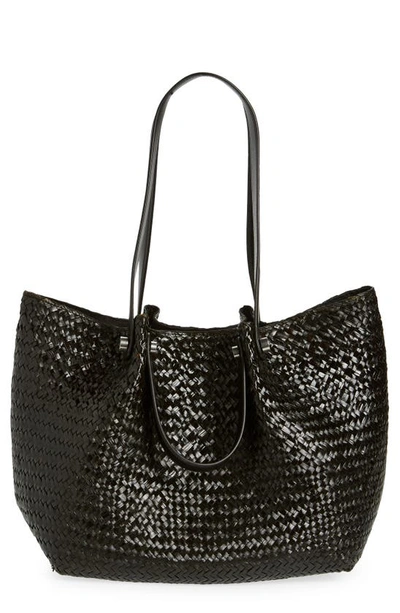 Allsaints Allington Straw Tote In Black