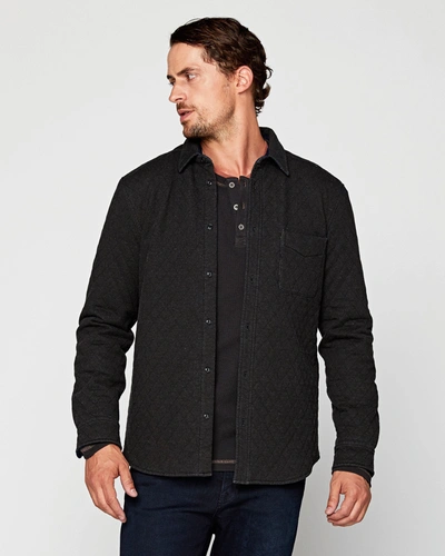 Agave Denim Trip Quilted Knit Shirt Jacket In Black