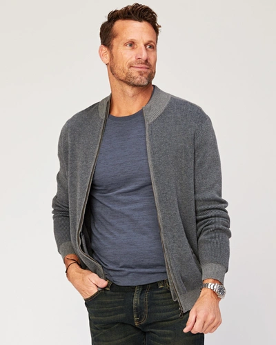 Agave Denim Beacon Full-zip Mock Sweater In Grey