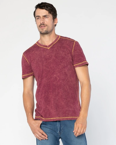 Agave Denim Dungeons Jersey Vee Neck Tee In Red