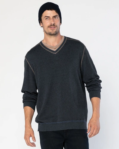 Agave Denim Gallant Double-knit Vee In Grey