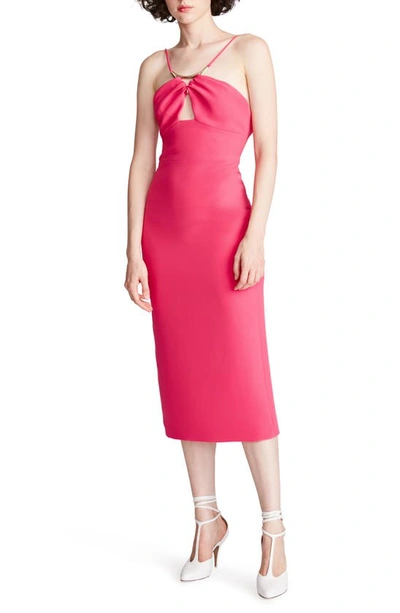 Halston Adrina Stretch Crepe Cocktail Dress In Pink