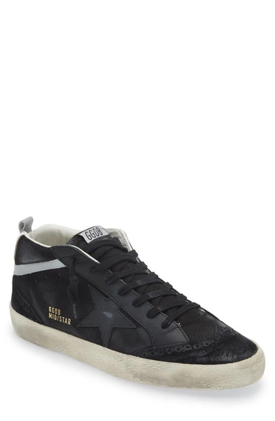 Golden Goose Mid Star Sneaker In Black/silver/white