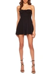 Susana Monaco Bow Strapless Romper In Black