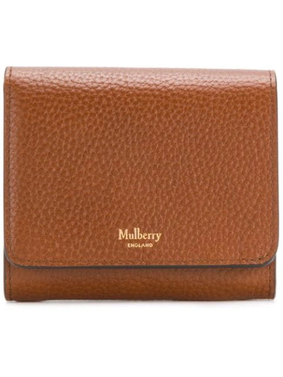 Mulberry Pebbled Logo Purse In Brown