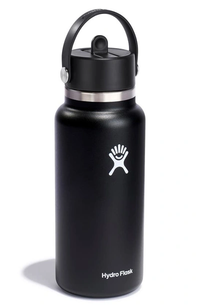 Hydro Flask 32-ounce Wide Mouth Water Bottle With Straw Lid In Black