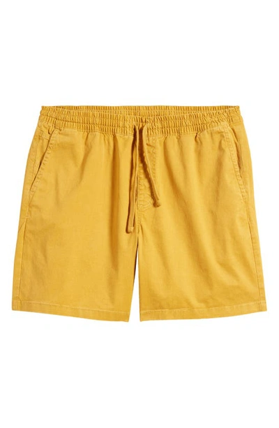 Vans Range Salt Wash Stretch Cotton Pull-on Shorts In Yellow