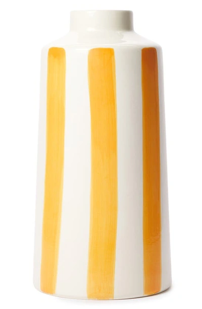 The Conran Shop Striped Large Vase - Orange In White