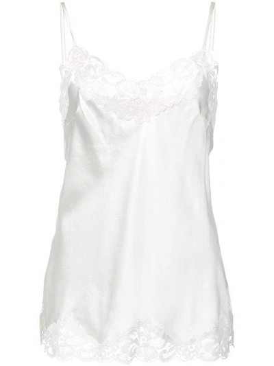 Gold Hawk Lace Insert Vest In White