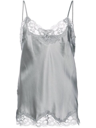 Gold Hawk Lace Inserts Top - Grey In Grey