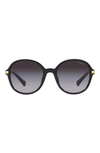 Ralph 54mm Gradient Round Sunglasses In Shiny Black
