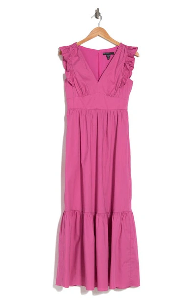 Maggy London V-neck Sleeveless Solid Maxi Dress In Ibis Rose