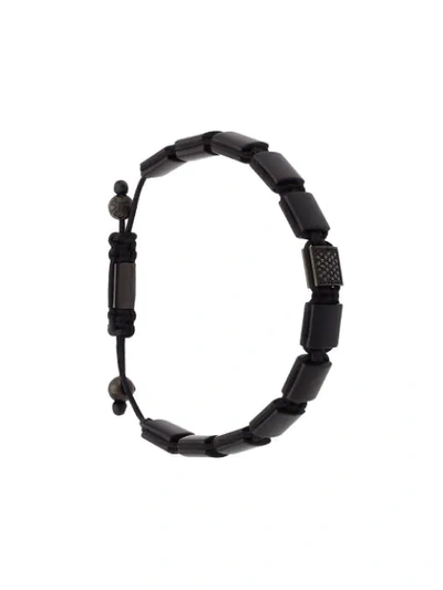 Nialaya Jewelry Flat Bead Bracelet In Black