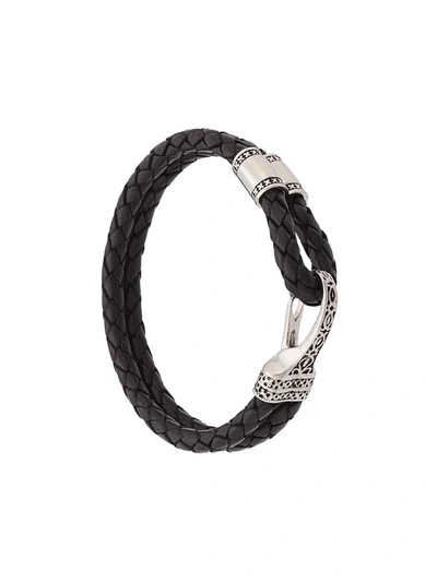 Nialaya Jewelry Braided Double Wrap Bracelet In Black