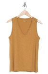 Madewell V-neck Cotton Tank In Toffee