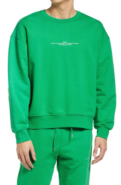 Frame Crewneck Cotton Graphic Sweatshirt In Pop Green