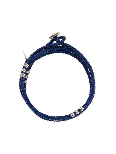 M Cohen Knotted Wrap Bracelet In Blue
