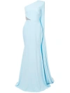 Alex Perry Cut-out Detail Gown  In Blue