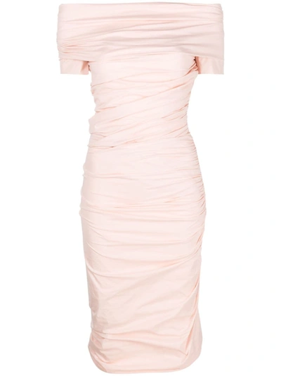 Philosophy Di Lorenzo Serafini Midi Off Shoulders Dress In Pink