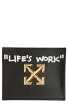 Off-white Jitney Simple Card Case Quote In Blck/wht
