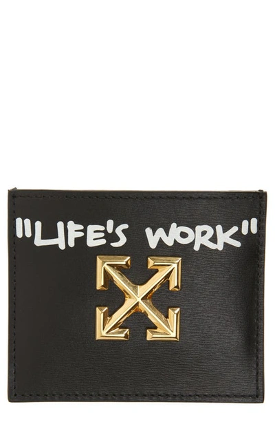 Off-white Jitney Simple Card Case Quote In Blck/wht