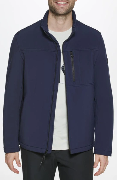 Calvin Klein Softshell Jacket In New Navy