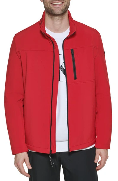 Calvin Klein Softshell Jacket In Deep Red