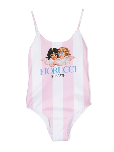 Mc2 Saint Barth Kids' Graphic-print One-piece Swimsuit In Pink