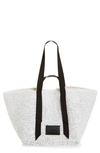 Allsaints Jacqueline Woven Paper Tote In Ivory White