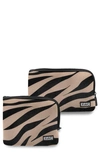 Kusshi On The Go Pouch Set In Zebra Beige