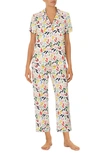 Kate Spade Print Short Sleeve Pajamas In Whtmulti